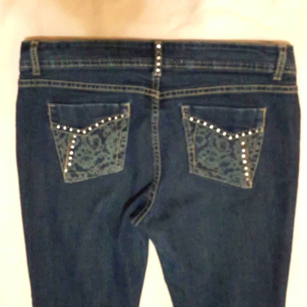 ROADRUNNER Boot Cut Mid-blue Denim Jeans with Rhinestones (12)